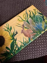 Buy Box Canvas Original Painting Collage By Anita Rabbit Sunflower Grasses Garden • 10£