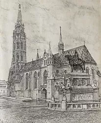 Buy Ink Sketch Of Matthias Catholic Church Budapest - Original Artwork • 311,060.36£