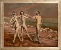 Buy Large Circa 1930 English School Symbolist Beach Nudes  The Three Graces  • 4,800£