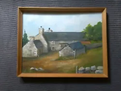 Buy Vintage Landscape Oil Painting, Welsh Stone Cottage, Framed, Contemporary, Wales • 90£