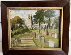 Buy ANTIQUE OIL PAINTING Fine British Primitive OLD CHURCH At The Lizard Cornwall • 110£