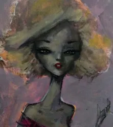 Buy Original Painting Abstract Femme Fatale Thayer Art OOAK Canvas Not A Print • 33.25£