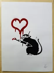 Buy Banksy Junior Love Rat Signed Edition 10/15 Mint ** • 30£