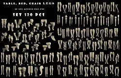 Buy 120 PCS 3D STL Models TABLE CHAIRS LEGS For CNC 4 AXLE Engraver Carving ASPIRE • 9.94£