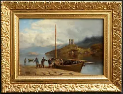 Buy C1880 FISHERFOLK UNLOADING CATCH JAMES WHAITE 1836-1917 Antique Oil Painting • 77£