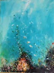 Buy Original Abstract Oil Painting Signed By Nalan Laluk:  On The Reef, 6  • 48£