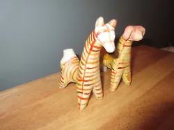 Buy 2 Pc. Rare Vintage Handmade Giraffe & Ram Hand Painted Clay Animal Whistles • 28.34£