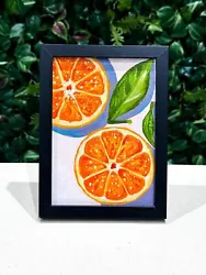 Buy Orange Original Oil Painting-FRAMED Orange Art Kitchen Decor Citrus Grapefruit • 60£