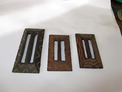 Buy Primitive FOLK ART Wood Carved Belt Buckle COLLECTION OF 3 African? FASCINATING • 14.92£