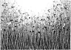 Buy Pre-order Black & White Very Large Modern Canvas Wall Art Flower Meadow Painting • 150£