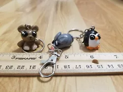 Buy Handmade Hand-painted Mouse, Penguin, Teddy Bear Figurines On Key Chains • 4.13£