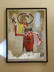 Buy VINTAGE  Untitled  Acrylic Jean-Michel Basquiat Framed A3 Canvas Fine Art Print • 17£