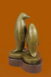 Buy Artic Penguin Family Bronze Sculpture Hot Cast Wildlife Cabin Modern Art Decor • 82.27£
