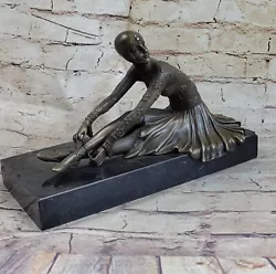 Buy Signed Milo Art Lost Wax Sitting Dancer Bronze Sculpture Figure Statue Figurine • 124.11£