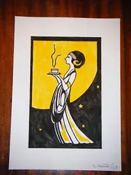 Buy Vintage Art Deco Tea Lady, Contemporary Painting (A4) • 6.50£
