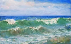 Buy Anastasia Woron  The Sea  Original Signed By Author Oil 2017 • 195.11£