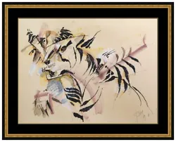 Buy Roger Lersy Original Ink Pastel Painting Abstract Tiger Signed Framed Animal Art • 1,318.27£