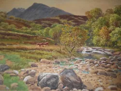Buy Original Victorian Watercolour Scottish Landscape Highland Cows Signed Wardheys • 74.99£
