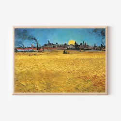 Buy Van Gogh - Wheat Field At Sunset (1888) V2 Poster, Art Print, Painting, Artwork • 8.50£