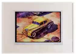 Buy 447098 Two-toned Gold Bronze Antique Car A2 Picture Frame Watercolour Print • 66.99£
