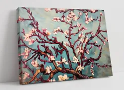 Buy Van Gogh Style Cherry Blossoms-framed Canvas Painting Wall Art Paper Print • 14.99£