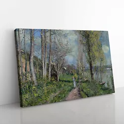 Buy Banks Of The River Seine By Alfred Sisley Canvas Wall Art Print Framed Picture • 24.95£