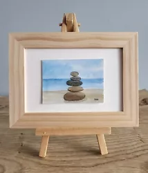Buy Aceo Original Watercolour Painting Sea Beach Stones 3.5x2.5 Inches  • 5.50£