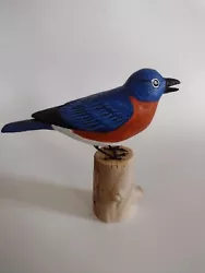 Buy New England Home Decor Hand Carved Bluebird Carving Songbird  Maine USA • 90.96£