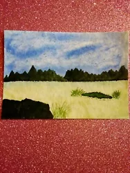 Buy Handmade Watercolour Painting. Lifted Clouds Above The Desolate Plains. • 2£