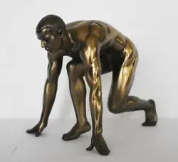 Buy Naked Male Statue Ready For Running - Desire - Love - Cold Cast Bronze Resin- • 133.48£
