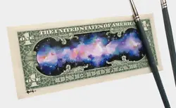 Buy Original Galaxy Dollar Art, Supernova Space Artwork On Real Dollar Banknote • 65£