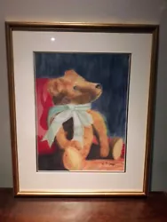 Buy Gorgeous Teddy Bear Day Dreaming Pastel Art Picture Framed KA Cooper • 20£