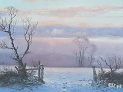 Buy Contemporary Original Small Oil Painting By Rob Hendry Winter Sunlight Landscape • 89.99£