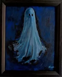 Buy Original Ghost Painting Thayer Art OOAK Canvas 8x10 Halloween Decor Not A Print • 33.64£