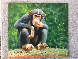Buy Original Acrylic Painting On Strawboard Of A Chimpanzee • 25£