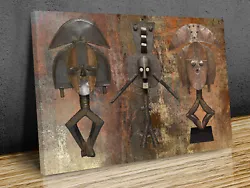 Buy African Sculptures 7 Textured Background  Canvas Print Art Framed Or Print Only • 39.99£