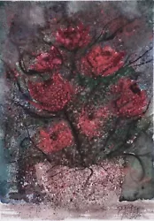 Buy Roses At Night Red Black Flowers Watercolor Painting Art Print Flower Gothic  • 28.34£