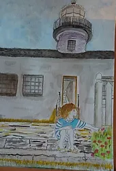 Buy Original Watercolour From Local Artist,  Boy On The Steps  30cm X 21cm • 5£