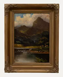 Buy Jack M. Ducker (fl. 1910-1930) - Framed Oil, Lakeside Mountains • 405£