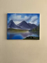 Buy Bob Ross Style Mountain Landscape Oil Painting On Canvas Mirror Image 16x20 Inch • 53.75£