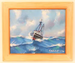 Buy 1982 Ellery Thompson Painting Fishing Boat Dragger In High Sea Mystic Ct Ocean ! • 2,357.76£