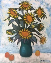 Buy Laimdots Murnieks Sunflowers 1999 Oil On Canvas Colors And Decoratively Captured • 7,418.39£