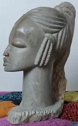 Buy Sculpture African Woman Heads Figures 5klg...Hard Stone/Marble. Antique/Vantage  • 55£