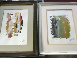 Buy 2 X Abstract Original Acrylic Oils On Paper Signed • 38£