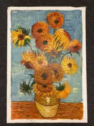 Buy Vincent Van Gogh ~Sunflowers~ Repro Art Oil Painting Unstretched Canvas 37x24 • 500.85£