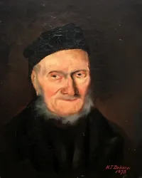 Buy Henry John Dobson Scottish Antique Oil Painting Portrait Of A Bearded Gentleman • 233£
