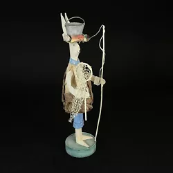 Buy Vintage Folk Art Fly Fishing Rabbit Whimsical Candlestick Holder Sculpture • 23.11£