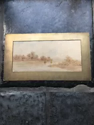 Buy F Quinn 1908 Watercolour Painting, Water Scene With Boat, Gold Mount • 10£