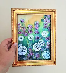 Buy Landscape Dandelions Original Painting Watercolor Framed Painting Meadow Flowers • 34.30£