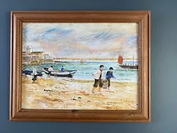 Buy Vintage Mid Century Cornish Seascape Oil Painting On Canvas Signed Framed • 9.99£